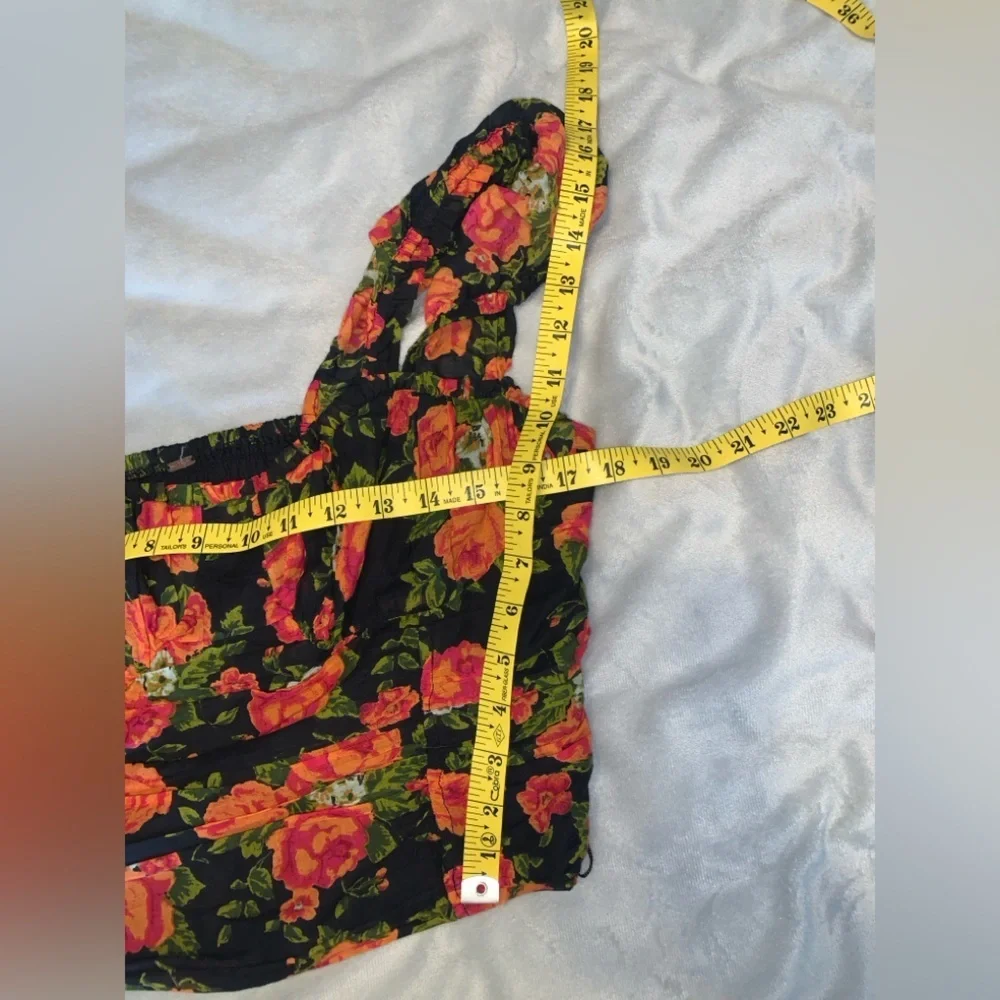 Free people little blooms corset Black and Orange Floral sleeveless size medium